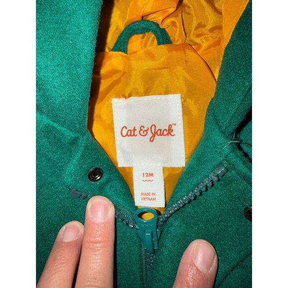 Cat & Jack Dinosaur Hooded Peacoat Jacket - Picture 3 of 5